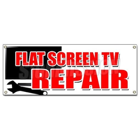 Signmission FLAT SCREEN TV REPAIR BANNER SIGN service plasma lcd fix service sales B-Flat Screen Tv Repair